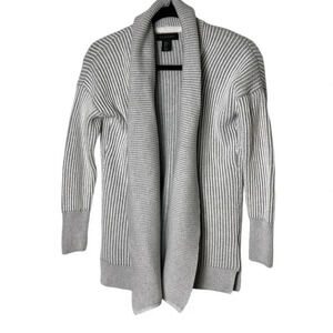 TAHARI grey open front cardigan,M. chunky knit , cottagecore,cabincore,office